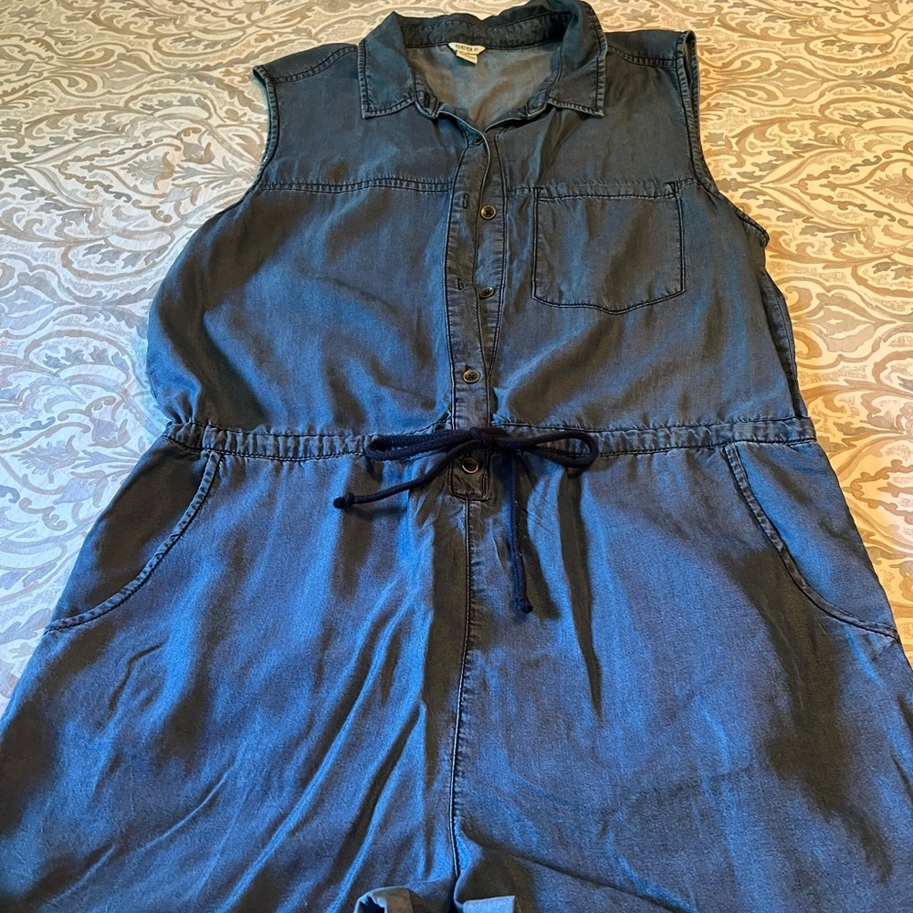 Women’s soft denim sleeveless romper